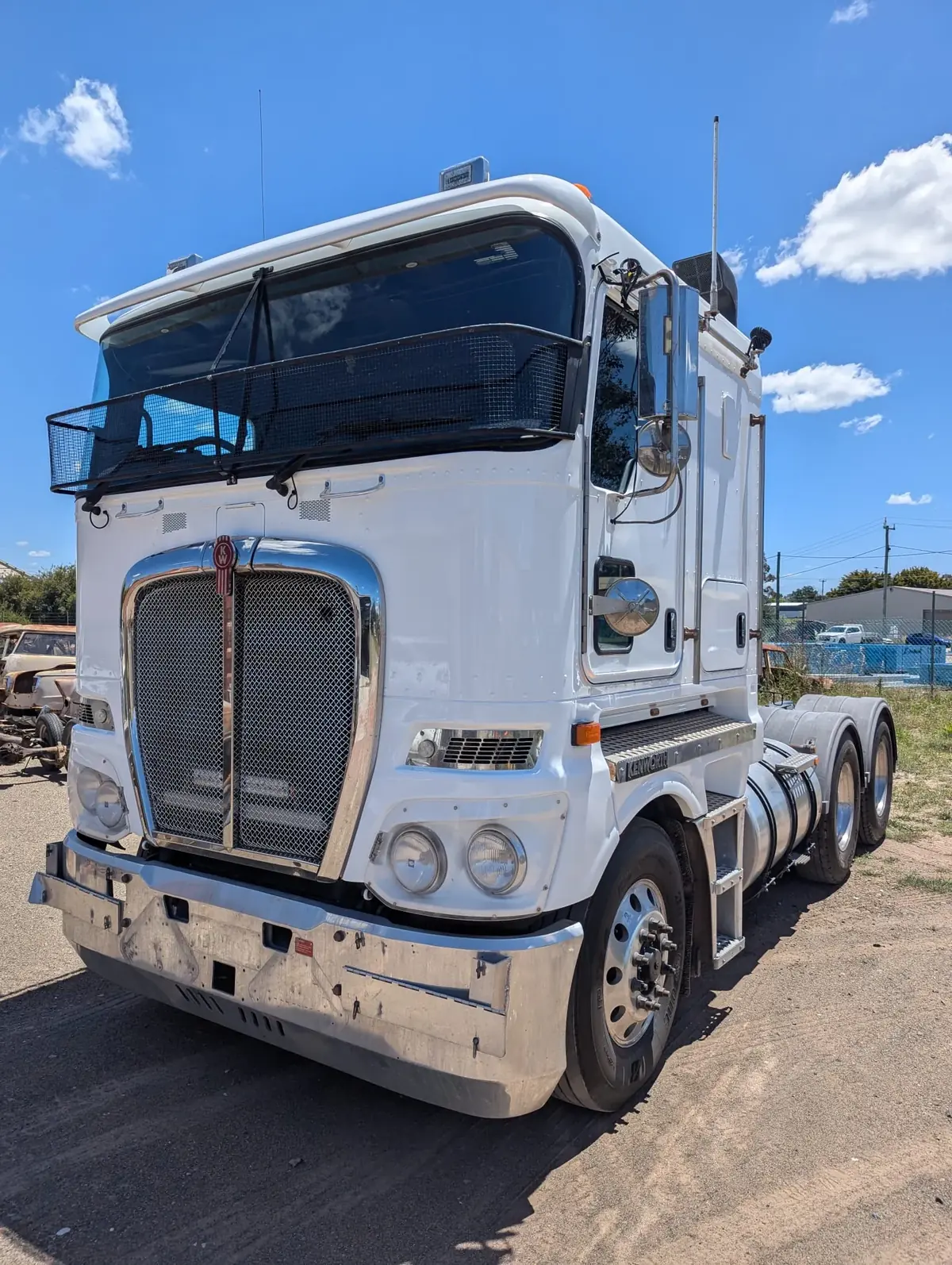 White cab-over prime mover after refinishing